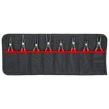 KNIPEX Sicherungsringzangen-Set Ø 10 - 60mm, 8-teilig rot, 4x gerade Spitzen, 4x 90° Spitzen, in Rolltasche