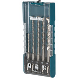 Makita Hammerbohrer-Set SDS-plus, 5-teilig, Bohrer-Satz Ø 5 / 6 / 8 / 10 / 12mm, Arbeitslänge 50mm / 100mm