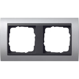 Gira Abdeckrahmen 2-fach Aluminium mit Zwischenrahmen, bruchsicher, für Unterputzmontage aluminium, Retail