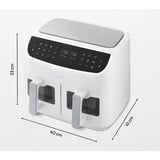 Medion Doppel Heißluftfritteuse Life P20 MD11760 XXL weiß, 2.600 Watt, 2 Körbe je 4,35 Liter