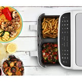 Medion Doppel Heißluftfritteuse Life P20 MD11760 XXL weiß, 2.600 Watt, 2 Körbe je 4,35 Liter