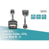 Digitus USB Adapter / Konverter, OTG Typ mini B - A 