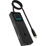 ICY BOX IB-DK4038-LCD, Dockingstation anthrazit, mit LCD-Display