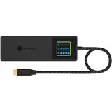 ICY BOX IB-DK4038-LCD, Dockingstation anthrazit, mit LCD-Display