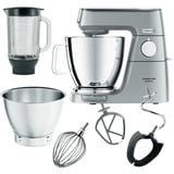 Kenwood Titanium Chef Baker XL Küchenmaschine KVL85.124SI silber, 1.200 Watt, integrierte Waage, Timer, Patisserie-Set, Mixer