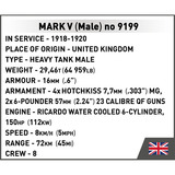 COBI Mark V (Male) no 9199, Konstruktionsspielzeug Maßstab 1:35