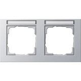 Gira Abdeckrahmen 2-fach waagerecht bruchsicher, Abdeckung aluminium, Retail