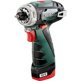 Metabo PowerMaxx BS Basic (600984500) Akku-Bohrschrauber, 12 Volt grün/schwarz, 2x Li-Ionen Akku 2,0Ah, in Koffer