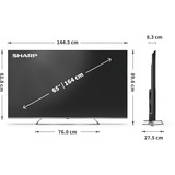 SHARP 65JP7765E, QLED-Fernseher 164 cm (65 Zoll), schwarz/silber, UltraHD/4K, MiniLED Google TV
