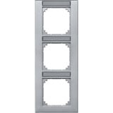Merten Rahmen dreifach beschriftbar senkrecht aluminium, Retail
