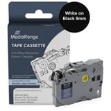 MediaRange Schriftbandkassette, 9mm, 8m, laminiert, weiß auf schwarz kompatibel zu Brother TZ-325/TZe-325