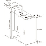 homeX CB1991E, Vollraumkühlschrank 122 cm Nische