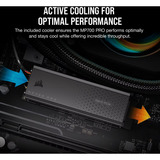 Corsair MP700 PRO 2 TB, SSD schwarz, PCIe 5.0 x4 | NVMe 2.0 | M.2 2280, mit Luftkühler