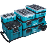 Makita MAKTRAK Organizer flach M, Werkzeugkiste blau/transparent, Transparenter Deckel