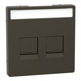 Merten Zentralplatte mit zwei Öffnungen für Modular Jack bronze, Retail