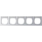 Gira Abdeckrahmen 5-fach waagerecht bruchsicher, Abdeckung aluminium, Retail