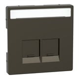Merten Zentralplatte 2fach mit Schriftfeld und integrierten Verschlussschiebern bronze, Retail