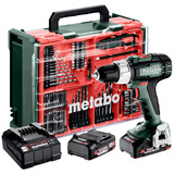 Metabo SB 18 L Set (614053710) Akku-Schlagbohrschrauber, 18 Volt grün/schwarz, 2x Li-Ionen Akku 2,0Ah 18V, in Kunststoffkoffer, inkl. Zubehör-Set (78-teilig)