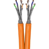 goobay Duplex-Netzwerkkabel Cat.7a S/FTP (PiMF) Dca orange, 50 Meter, doppelt geschirmt