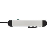 Brennenstuhl Premium-Alu-Line Steckdosenleiste 4-fach schwarz/aluminium, 1,8 Meter Kabel, mit Sicherheitsschalter