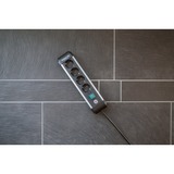 Brennenstuhl Premium-Alu-Line Steckdosenleiste 4-fach schwarz/aluminium, 1,8 Meter Kabel, mit Sicherheitsschalter