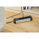 Brennenstuhl Premium-Alu-Line Steckdosenleiste 4-fach schwarz/aluminium, 1,8 Meter Kabel, mit Sicherheitsschalter