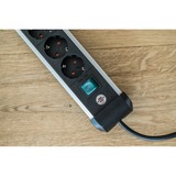 Brennenstuhl Premium-Alu-Line Steckdosenleiste 4-fach schwarz/aluminium, 1,8 Meter Kabel, mit Sicherheitsschalter