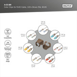Digitus Farbclips für Patchkabel, Kabelclip braun