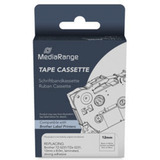 MediaRange Schriftbandkassette 12mm, 8m, laminiert und stark haftend kompatibel zu Brother TZ-S231/TZe-S231, schwarz auf weiß