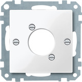 Merten Zentralplatte für Audio-Steckverbinder XLR Rundsteckverbinder mit Basiselement weiß (glänzend), Retail