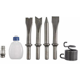 EINHELL Druckluft-Meißelhammer TC-PC 45 Set rot/schwarz, mit 4-teiligem Meißel-Set, Nadel-Entroster