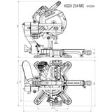Metabo KGSV 254 MC, Kapp- und Gehrungssäge (615254000), 1450 Watt