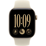 Apple Watch Series 12, Smartwatch gold, Aluminium, 42 mm, Sportarmband Sand M/L