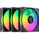 Ocypus Gamma F12 Elite ARGB, Gehäuselüfter schwarz, Reverse, 3er Pack, 120 mm