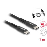 DeLOCK USB-C 2.0 Kabel mit magnetischer Textilummantelung schwarz, 1 Meter, PD 60 Watt