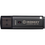 Kingston IronKey Locker+ 50 G2 64 GB, USB-Stick anthrazit, USB-A 3.2 Gen 1