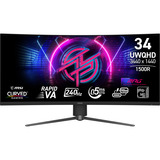MSI MPG 346CQRFDE X24, Gaming-Monitor 86.4 cm (34 Zoll), schwarz, UWQHD, Rapid-VA, Curved, HDMI, DP, USB-C, 240Hz Panel