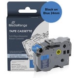 MediaRange Schriftbandkassette, 24mm, 8m, laminiert, schwarz auf blau kompatibel zu Brother TZ-551/TZe-551