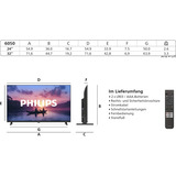 Philips 24PHS6050/12, LED-Fernseher 60 cm (24 Zoll), schwarz, WXGA, Triple Tuner