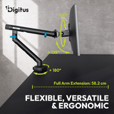 Digitus Single Design Monitorhalterung, 35", 10 kg schwarz