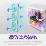 NZXT F360 RGB, Gehäuselüfter weiß, Reverse, 360 mm