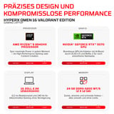 OMEN Omen 16-ap1099ng, Gaming-Notebook schwarz, AMD Ryzen 9 8940HX, NVIDIA GeForce RTX 5070, 24 GB DDR5, 1 TB (1 TB SSD), VALORANT Limited Edition, Windows 11 Home