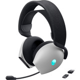 Dell Alienware Tri-Mode Wireless AW725H  Lunar Light, Gaming-Headset weiß, Hi-Res Audio, Bluetooth, 2,4 GHz, Kabel