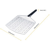 Ooni Premium Pizzaheber 12", perforiertes Aluminium, Grillbesteck silber/schwarz, für Pizzen bis ca. Ø 30cm