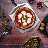 Ooni Premium Pizzaheber 12", perforiertes Aluminium, Grillbesteck silber/schwarz, für Pizzen bis ca. Ø 30cm