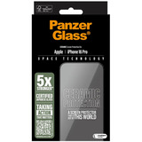 PanzerGlass Ceramic Displayschutz Ultra-Wide Fit, Schutzfolie transparent, iPhone 16 Pro, EasyAligner