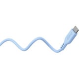 goobay USB 2.0 Silikonkabel blau, USB-C Stecker > USB-C Stecker hellblau, 1,5 Meter, PD 60 Watt