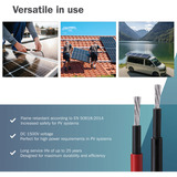 Digitus Solarkabel Verlängerung Ø 4mm² PV 1.500Volt 2x 3 Meter - 1x rot, 1x schwarz, MC4-Stecker / -Buchse
