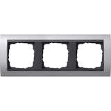 Gira Abdeckrahmen dreifach mit Zwischenrahmen, bruchsicher, Aluminium, System 55 Event aluminium, Retail