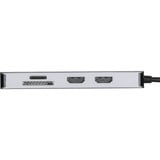 Targus Universal USB-C DV4K, Dockingstation silber, 100 W, USB-C, HDMI, 4K